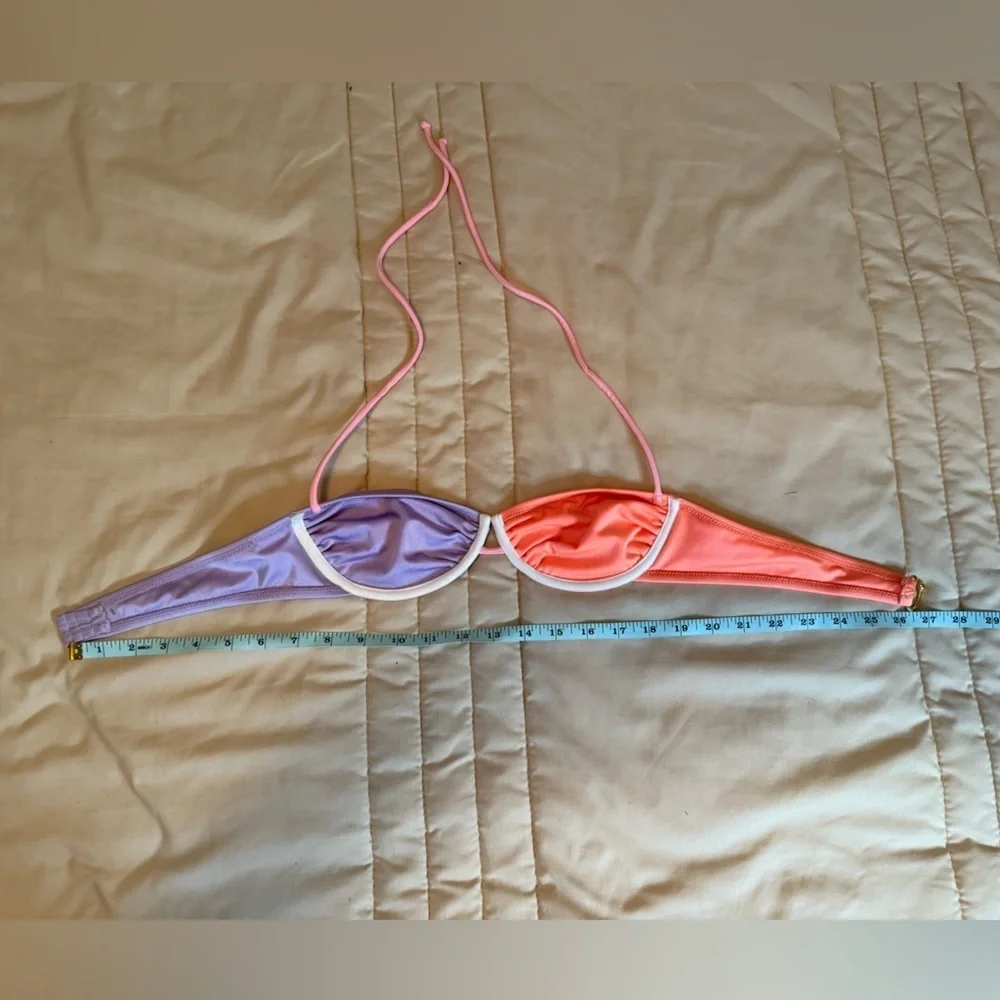 Vibrant Orange and Purple Bikini Top - Picture 4 of 6
